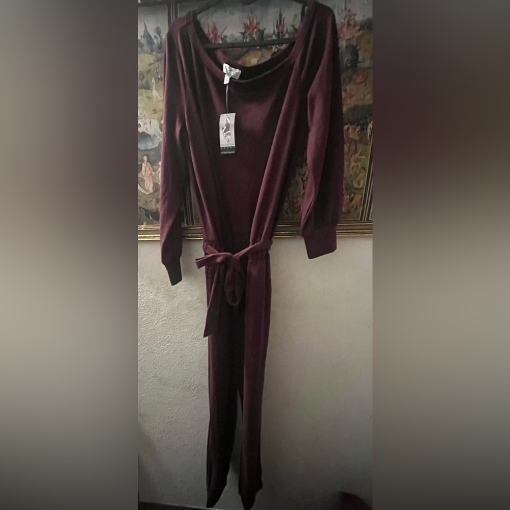 Sofia by Sofia Vergara Burgundy Jumpsuit